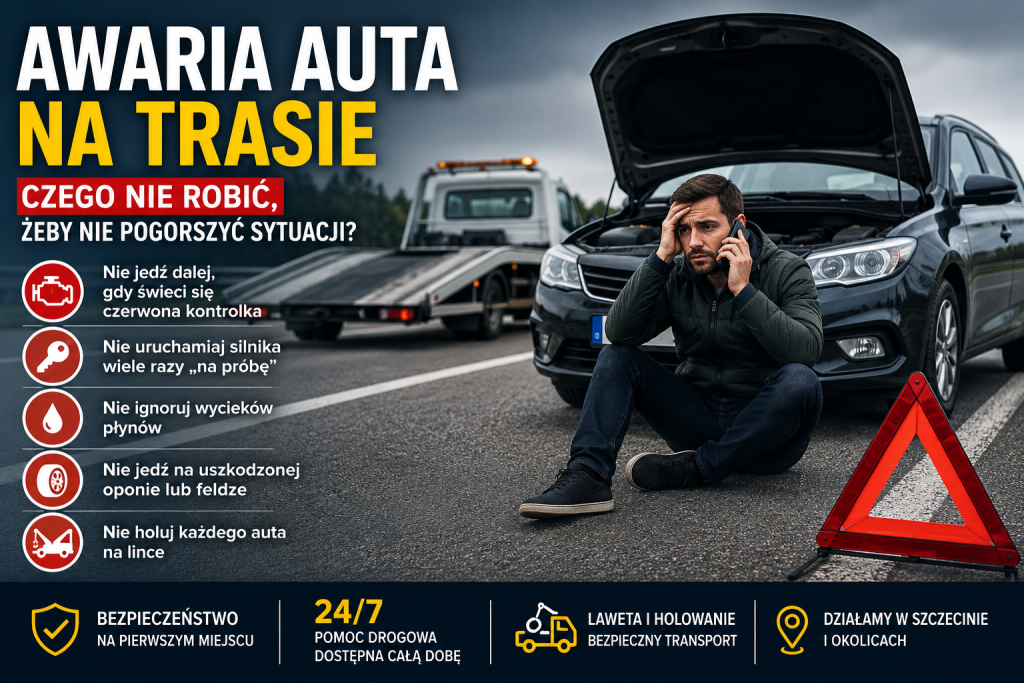 Awaria auta na trasie i błędy kierowcy, których lepiej nie popełniać